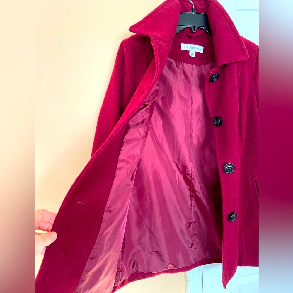 Liz Claiborne Red Peacoat - Picture 5 of 9